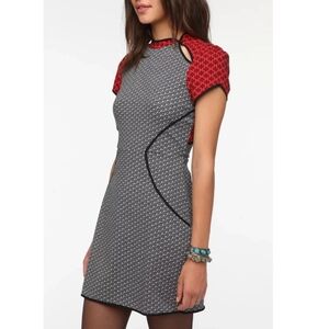 Silence + Noise Stretchy Mandarin Collar Cute Date Dress Size Large Comfortable